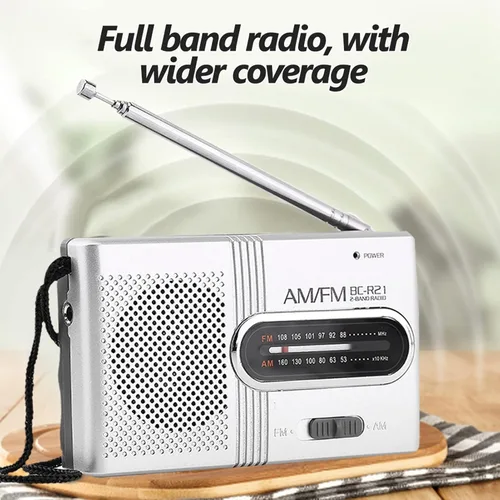Vista 8 de Radio estéreo - AM/FM, funciona con batería, antena telescópica, altavoz grande, conector para auriculares