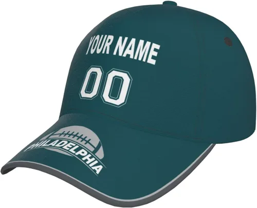 Vista 24 de Gorra personalizada con cualquier nombre y número ajustable, regalo personalizado para papá, hombres, mujeres, jóvenes, fanáticos de los deportes