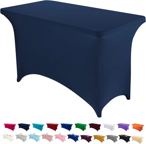 Vista 62 de Peomeise - Funda de mesa de elastano de 4 pies, mantel rectangular elástico de elastano (verde manzana, 4 pies)