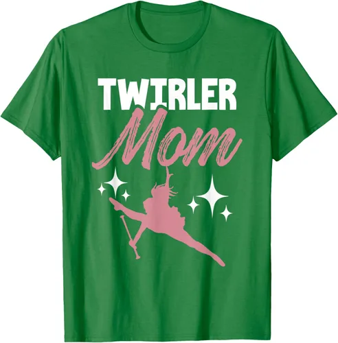 Vista 4 de Twirler Mom Baton Twirl Mother Majorette Twirling Camiseta, Negro, S