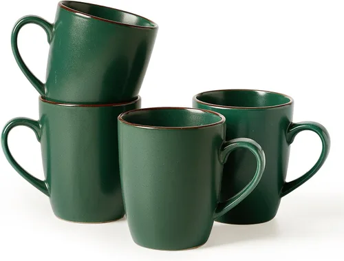 Vista 17 de famiware Venus - Tazas de café para 4, juego de tazas de 12 onzas, taza para beber con asa para café, té, cacao, leche, carbón