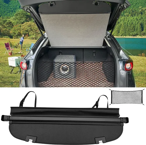Vista 33 de Sze Cubierta de carga para Jeep Grand Cherokee 2022 2023 2024 2025 2026 (2 filas; WL) 4XE retráctil para maletero, cubierta de seguridad negra