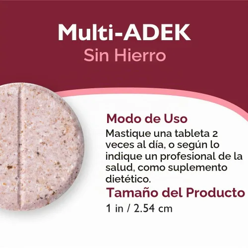 Vista 5 de Celebrate Vitamins Multi ADEK masticables sin hierro, multivitamínico bariátrico diario, alto nivel de vitaminas A, D, E, K y B12 para pacientes