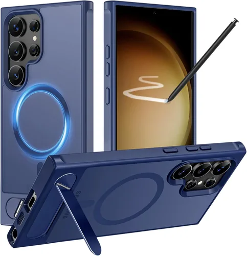 Vista 64 de Hualele - Funda magnética para Samsung Galaxy S24 Plus/S25 Plus con soporte de metal, [compatible con MagSafe]