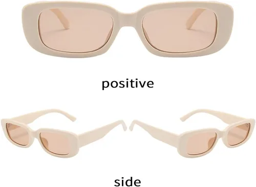 Vista 5 de BOJOD Gafas de sol rectangulares para mujer, gafas de sol retro a la moda, protección UV 400, gafas de marco cuadrado