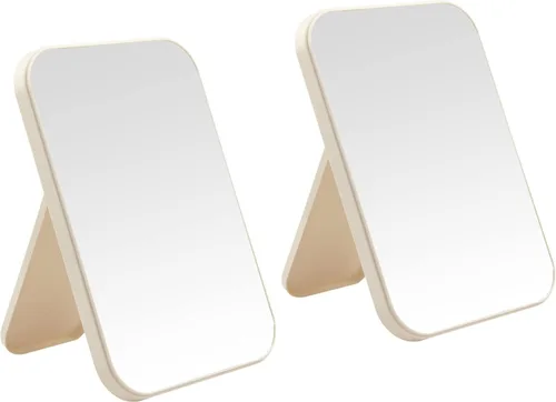 Vista 7 de Espejo de maquillaje de escritorio de 2 piezas, espejo de princesa portátil de 8 pulgadas, escritorio de mesa para colgar en la pared, espejo