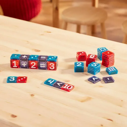 Vista 3 de MAGNA-TILES MicroMAGS Learn Numbers - Juego de construcción magnética de 56 piezas, la marca original de construcción magnética