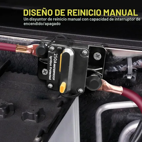 Vista 8 de Interruptor de circuito impermeable de 250 A, portafusibles de 12 V - 48 V CC Interruptor de reinicio manual para motor de arrastre de barco