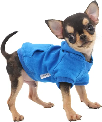 Vista 15 de LOPHIPETS Sudadera ligera de algodón para perros pequeños – Sudadera con capucha para chihuahuas, cachorros y razas juguetes - Gris/XS
