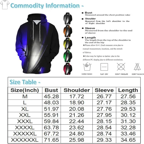 Vista 3 de Sudadera con capucha 3D para hombre, manga larga, casual, con bolsillo, hip hop, sudadera con capucha juvenil