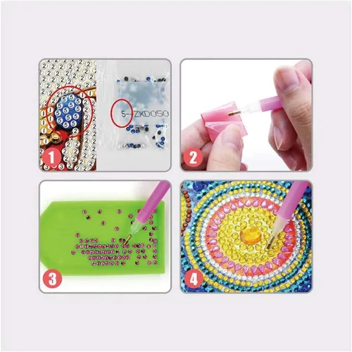Vista 4 de pigpigboss Kit de arte de luz nocturna de pintura de diamantes, lámpara de noche LED de animales con diamantes para adultos, principiantes, hogar