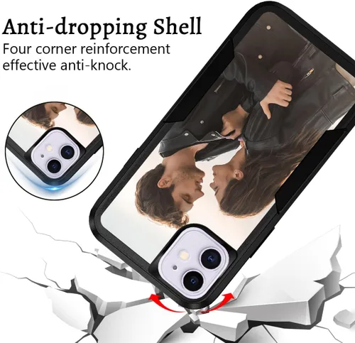 Vista 4 de Funda protectora personalizada con foto para iPhone 11, diseño de imagen, texto, logotipo, [prueba de caídas de grado militar], resistente, Estilo 1