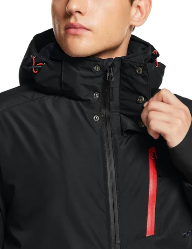 Vista 6 de TSLA Men's Winter Ski Jacket, Waterproof Warm Insulated Snow Coats, Cold Weather Windproof Snowboard Jacket with Hood