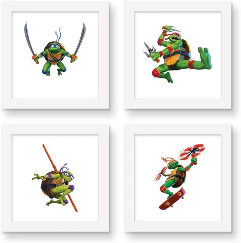 Vista 7 de Trends International Gallery Pops Nickelodeon Teenage Mutant Ninja Turtles: Mutant Mayhem - Paquete de arte de pared de personajes (paquete de 4)