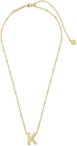 Vista 2 de Kendra Scott Collar con colgante de letras A-Z para mujer, joyería de moda, latón chapado en oro de 14 quilates