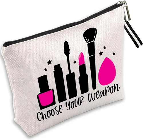 Vista 6 de Bolsa de maquillaje inspirada para mujer, bonita bolsa de cosméticos para amigos y familia, bolsa de aseo de viaje, bolsa de cosméticos portátil