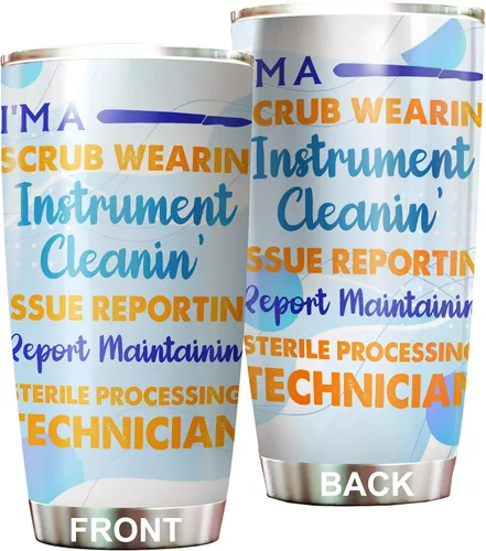 Vista 27 de Vaso estéril para técnico de procesamiento de acero inoxidable de 20 onzas, divertidos regalos tecnológicos estériles a granel para cumpleaños