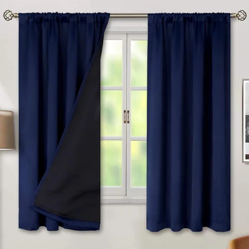 Vista 44 de BGment - Cortinas opacas para sala de estar de 63 pulgadas de largo, juego de 2 paneles, cortinas para oscurecer toda la habitación, cortinas