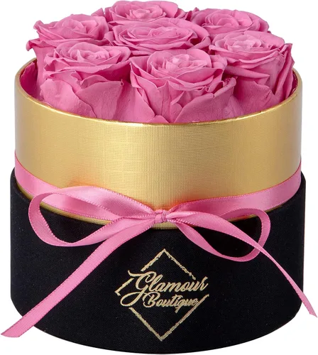 Vista 13 de GLAMOUR BOUTIQUE Rosas eternas preservadas en una caja, flores para siempre, rosa para siempre en una caja para esposa o ella, regalo de flores Azul