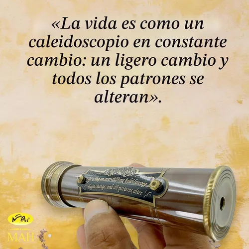 Vista 9 de Caleidoscopio de latón hecho a mano con memoria del tiempo a la próxima generación de aspecto vintage, caleidoscopios mágicos, colección educativa