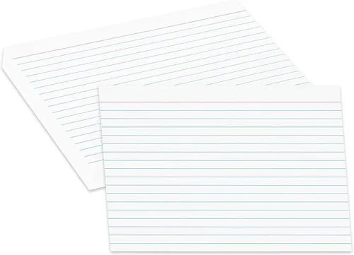 Vista 9 de Home Advantage Tarjetas de índice blancas a rayas de doble cara, tarjetas de notas forradas (3-x-5)