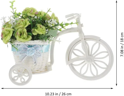 Vista 2 de STOBOK Soporte para plantas de bicicleta, soporte de flores artificiales en forma de bicicleta para escritorio, hogar, oficina, decoración, estante