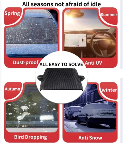 Vista 7 de Ajuste personalizado para cubiertas de nieve para parabrisas Land Rover, 8 capas de protección resistente al viento, protección contra heladas