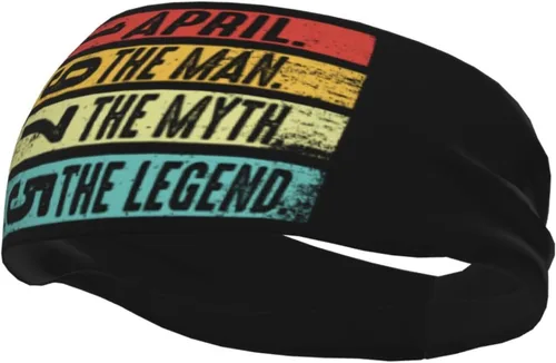 Vista 3 de April The Man The Myth The Legend 1975 Headband for Men Women Sports Sweatband for Fitness Exercise Moisture Wicking Running Yoga Hairbands