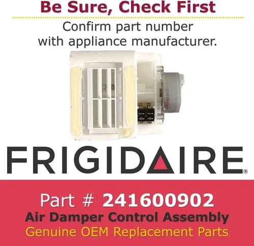 Vista 2 de Frigidaire 241600902 Asamblea genuina del control del amortiguador de aire del OEM para los refrigeradores