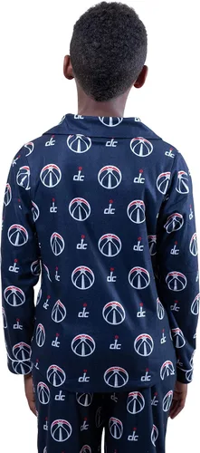Vista 2 de Ultra Game Youth NBA Official 2-Piece Super Soft Button Down Pajamas Set