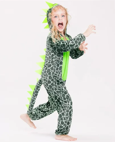 Vista 5 de IKALI Disfraz de dinosaurio para niños y niñas, disfraz de Halloween para bebé