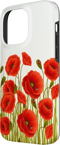 Vista 2 de Funda para iPhone 14 Pro Max Amapolas rojas en un campo