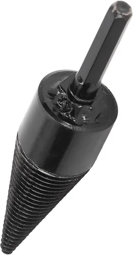 Vista 9 de Broca de leña para leña, divisor de troncos de madera, broca de leña, divisor de troncos, cono de acero al carbono, vástago hexagonal, herramienta