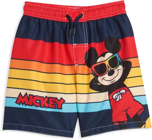 Vista 3 de Disney Conjunto de traje de baño y camiseta de Mickey Mouse para niños pequeños, Azul-Blanco