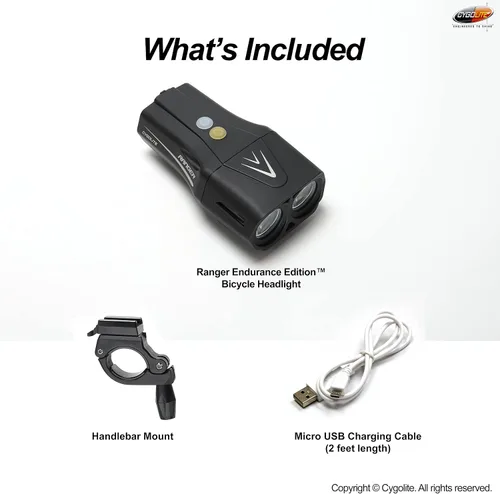 Vista 8 de Cygolite Ranger 2000, 1800, 1500 Lumen Endurance Bike Lights - Ultra High Run Time, 9 Light Modes, Fine Tuneable Brightness, IP67 Waterproof, USB
