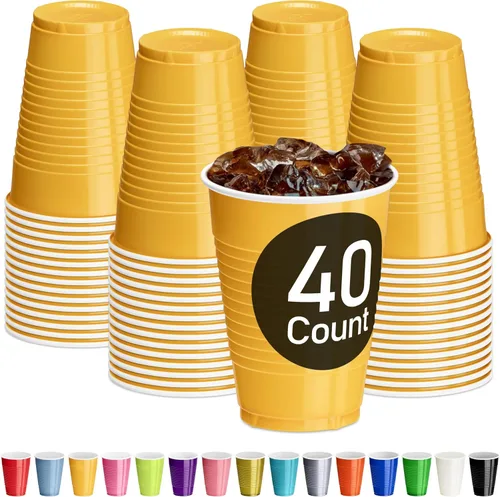 Vista 16 de DecorRack - Vasos desechables y reutilizables de 12 onzas para fiestas de cumpleaños, despedidas de soltera, campamentos, eventos en interiores y al
