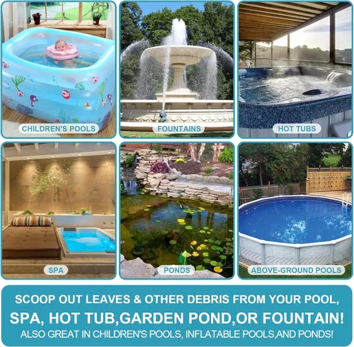 Vista 7 de Red de spa para piscina de 14 pulgadas, malla ultra fina, rastrillo para polen de piscina