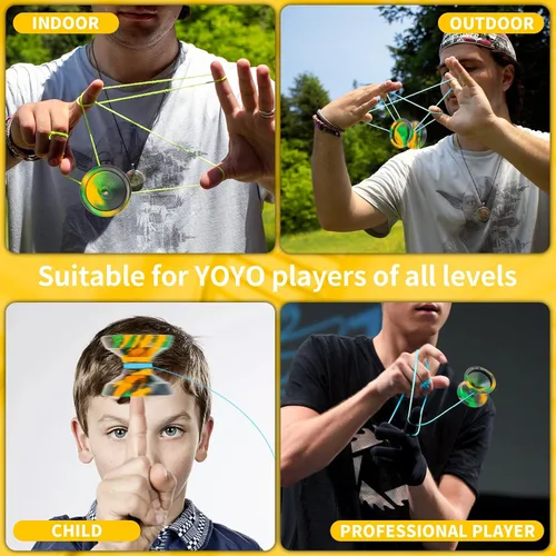 Vista 5 de Yoyo R8 Responsive Yoyo para principiantes, Yoyos profesionales no responsivos para adultos Pro Yoyos de trucos de metal con kit de rodamientos Yo