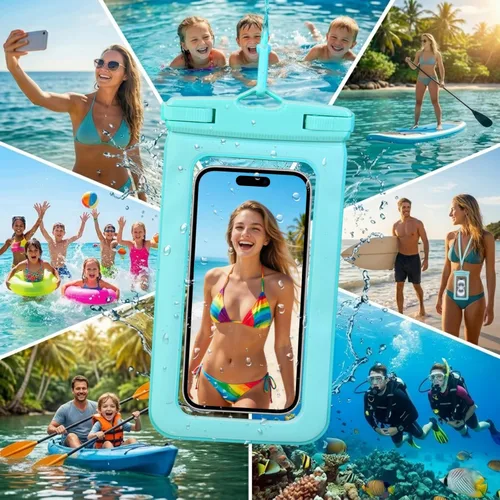 Vista 9 de HEYSONG Bolsa grande impermeable para teléfono, paquete de 2