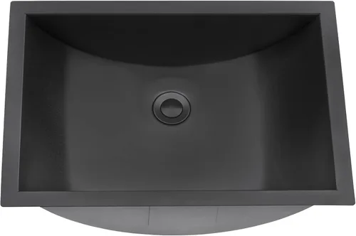 Vista 5 de Ruvati RVH6107BL RVH6107BL - Fregadero de cocina de acero inoxidable de calibre 16 con acabado cepillado que oculta arañazos, fregaderos de montaje