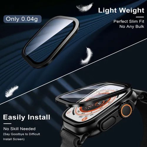 Vista 5 de WSKEN Protector de pantalla ligero para Apple Watch Ultra 3/Ultra 2/Ultra