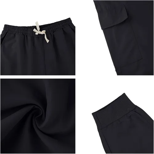 Vista 3 de Lexiart Pantalones deportivos de moda para hombre, pantalones de senderismo con cordón, pantalones deportivos largos para entrenamiento de gimnasio