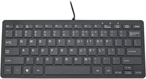 Vista 2 de iKKEGOL USB Mini Slim Wired 78 Teclas Pequeño Teclado compacto súper delgado para PC de escritorio PC Win 7 Mac (negro)