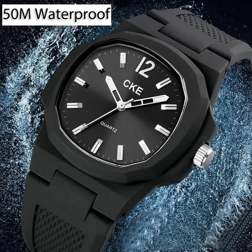 Vista 2 de Reloj deportivo de cuarzo para hombre con impermeable de 5 ATM