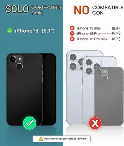 Vista 2 de OCASE Funda tipo cartera compatible con iPhone 13, de piel sintética con tapa tipo folio, con tarjetero, bloqueo RFID, soporte