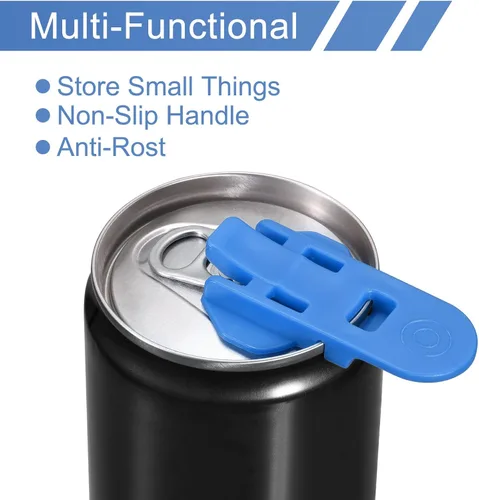 Vista 4 de uxcell Abrelatas manual fácil, 12 unidades, cubiertas de plástico para latas de refrescos, protector de tapas, abridor de botellas para latas