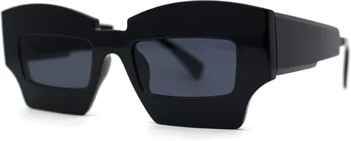 Vista 2 de SA106 Gafas de sol rectangulares con diseño geométrico de hoja de afeitar para mujer