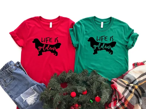 Vista 3 de Life Is Golden Shirt, Golden Retriever Shirt, Golden Retriever Mom, Dog Mom Shirt, Golden Retriever Mom