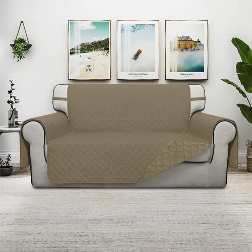 Vista 2 de ISSUNTEX Fundas de sofá de dos plazas con doble protección 100% impermeables para sala de estar, fundas para sofá de 2 cojines, protector de muebles