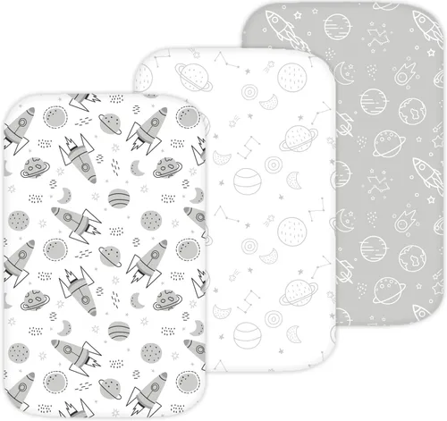 Vista 16 de TansyPanda - Sábanas de moisés Halo para BassiNest Luxe giratorias, calmantes, giratorias, lite, Essential Sleeper, paquete de 3, 33 x 17 pulgadas